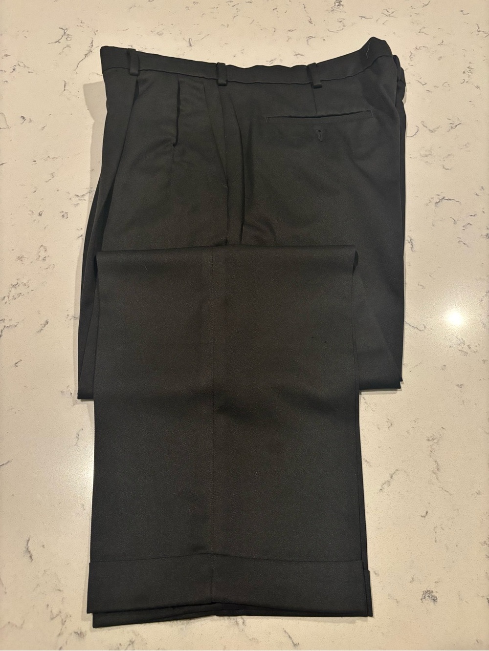 Perry Ellis Black Flat-Front Dress Shorts